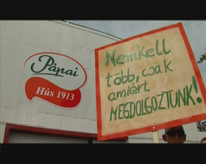 Demonstráció a Pápai Húsüzemnél Demonstráció a Pápai Húsüzemnél